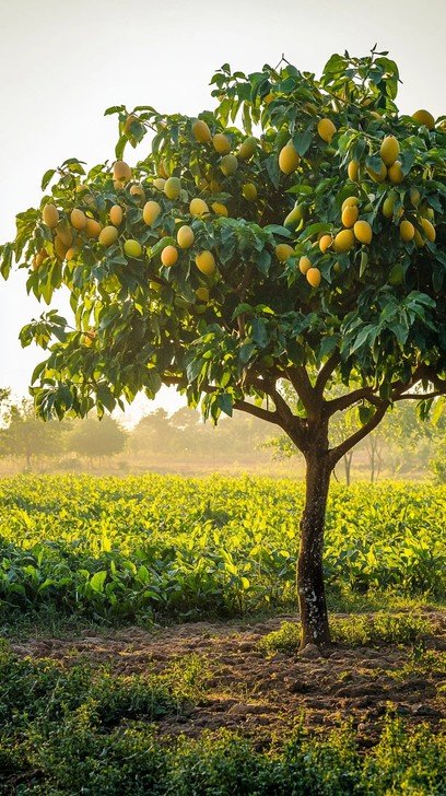 Mango tree in an orchard